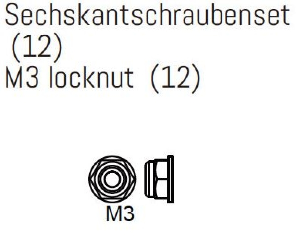 1330357 M3 Radmuttern Absima 5 Stück